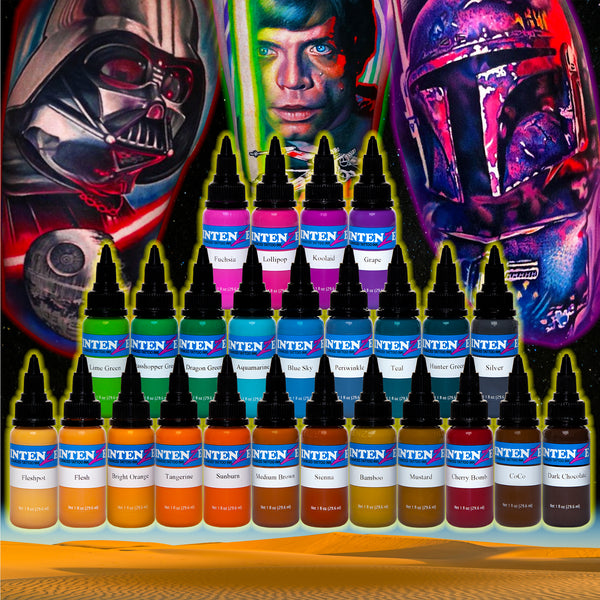 54 Color Set — Intenze Tattoo Ink — 1/2oz Bottles – Monster Steel