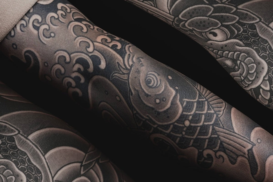 japanese tattoo motive in black and grey