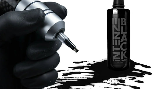  Tattoo machine filled with black tattoo ink