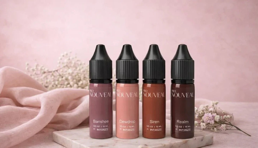 4 bottles PRO NOUVEAU permanent make up inks for paramedical tattooing 