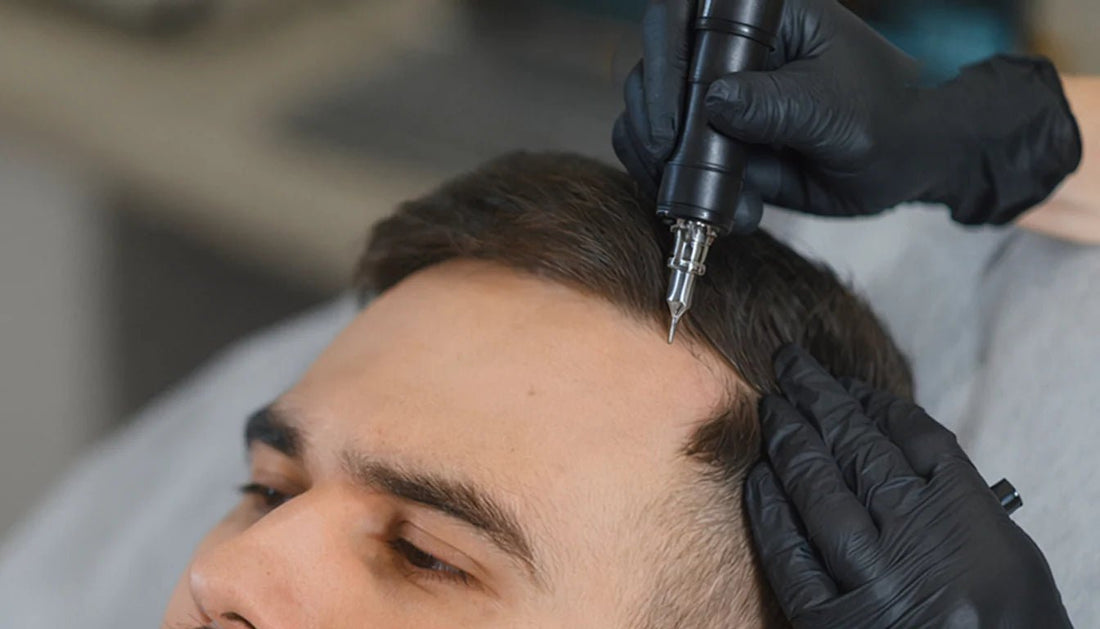 Scalp micropigmentation for a receding hairline