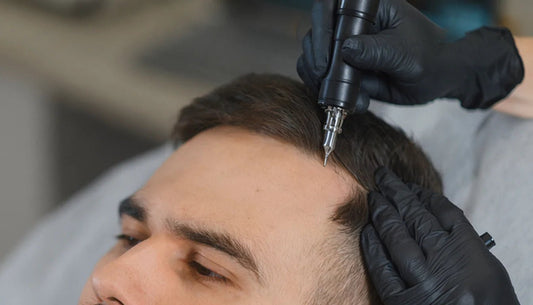 Scalp micropigmentation for a receding hairline