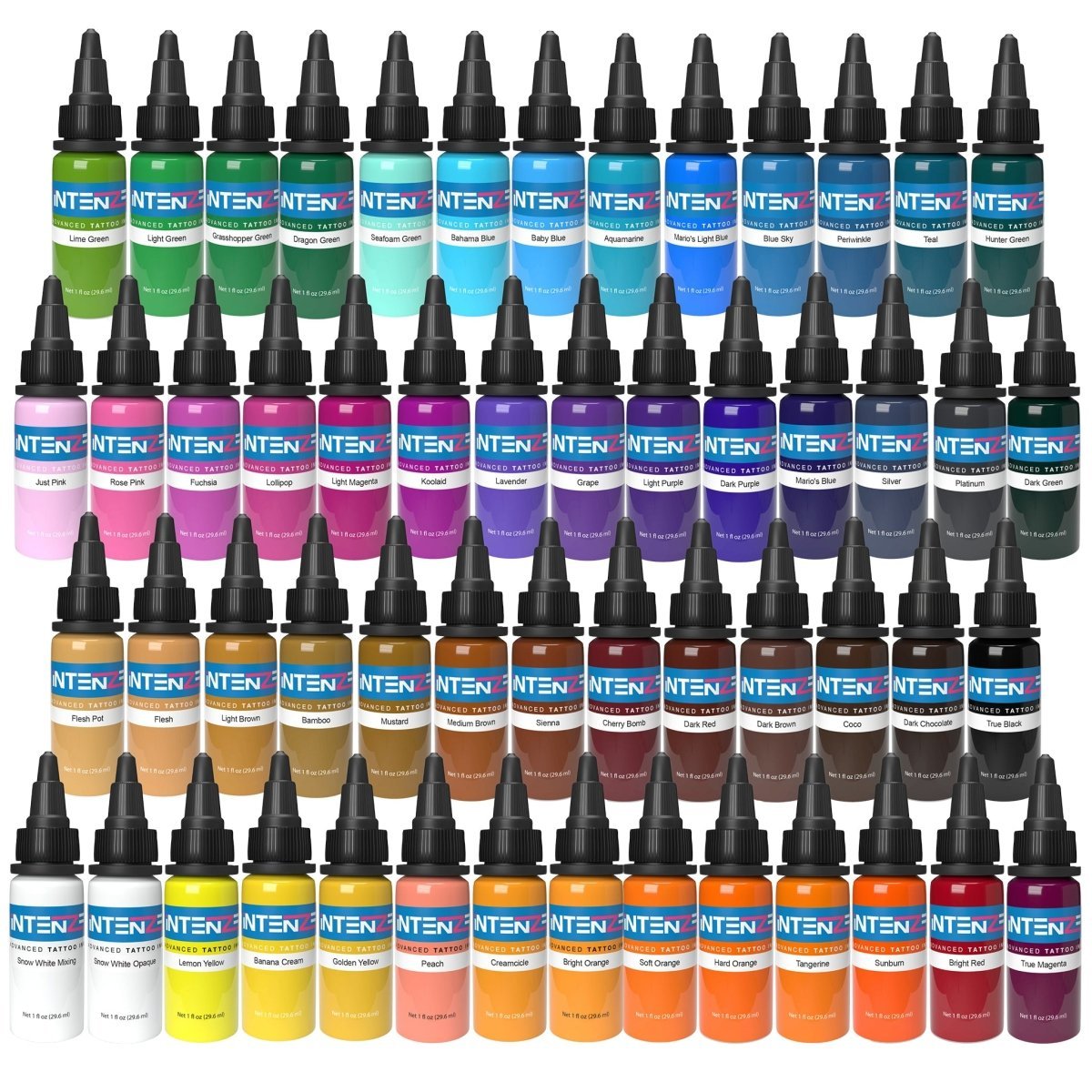 54 Color Set Tattoo Ink - 1/2 Oz