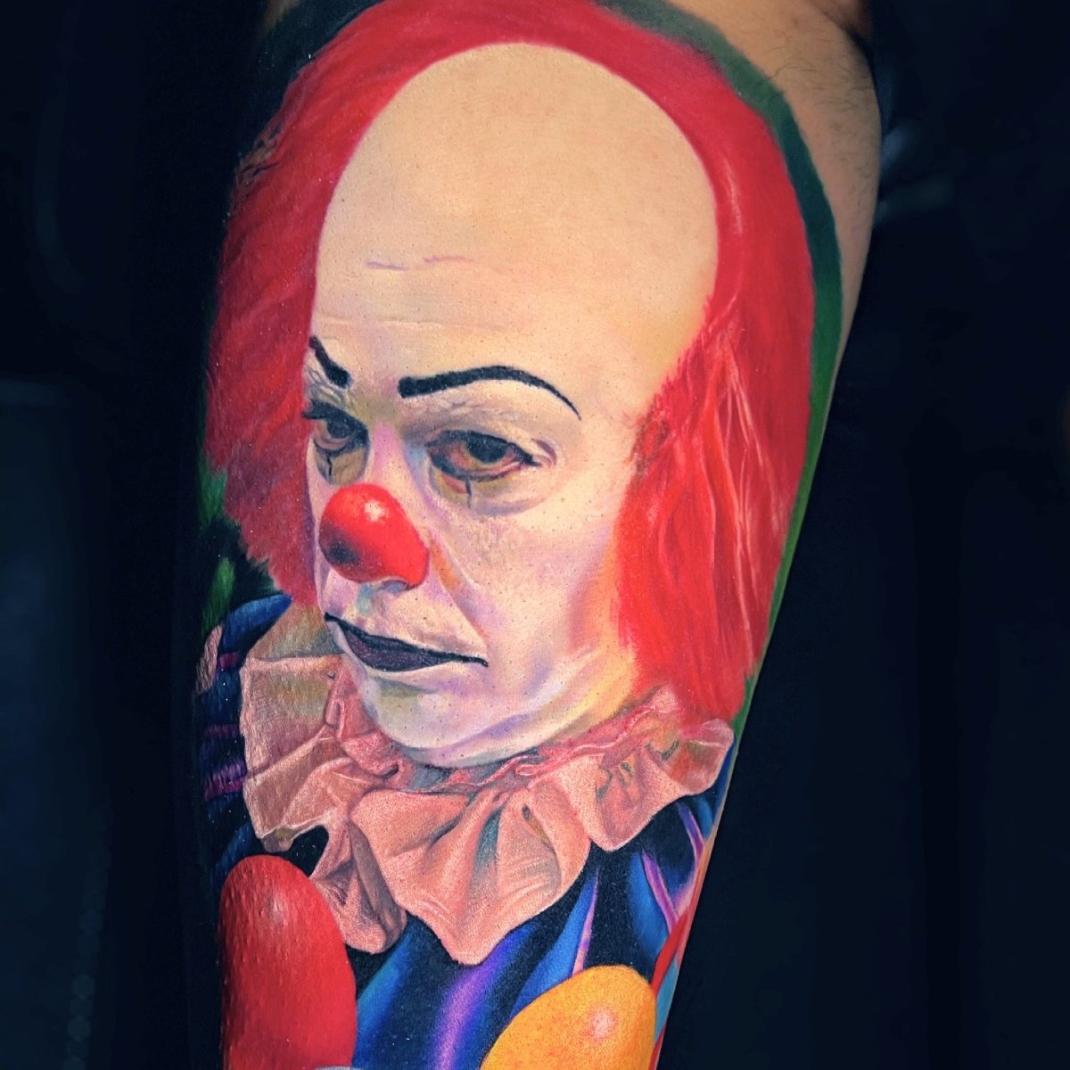 Bright Red Tattoo Clown