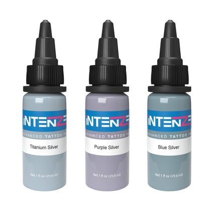 Intenze Essential Silver Tattoo Ink Set - 2 Oz