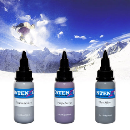 Intenze Essential Silver Tattoo Ink Set - 4 Oz