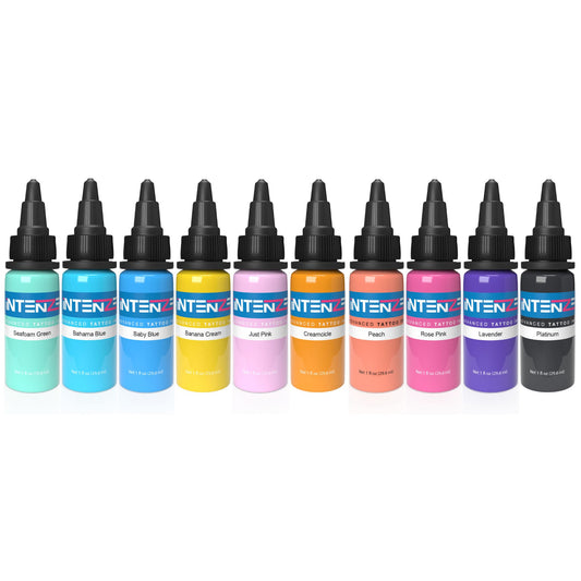 10 Pastel Color Tattoo Ink Set