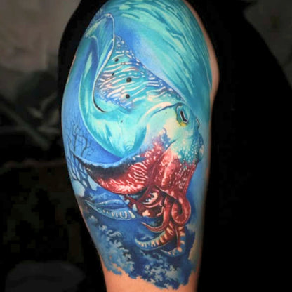 Mario's Light Blue Tattoo Ink