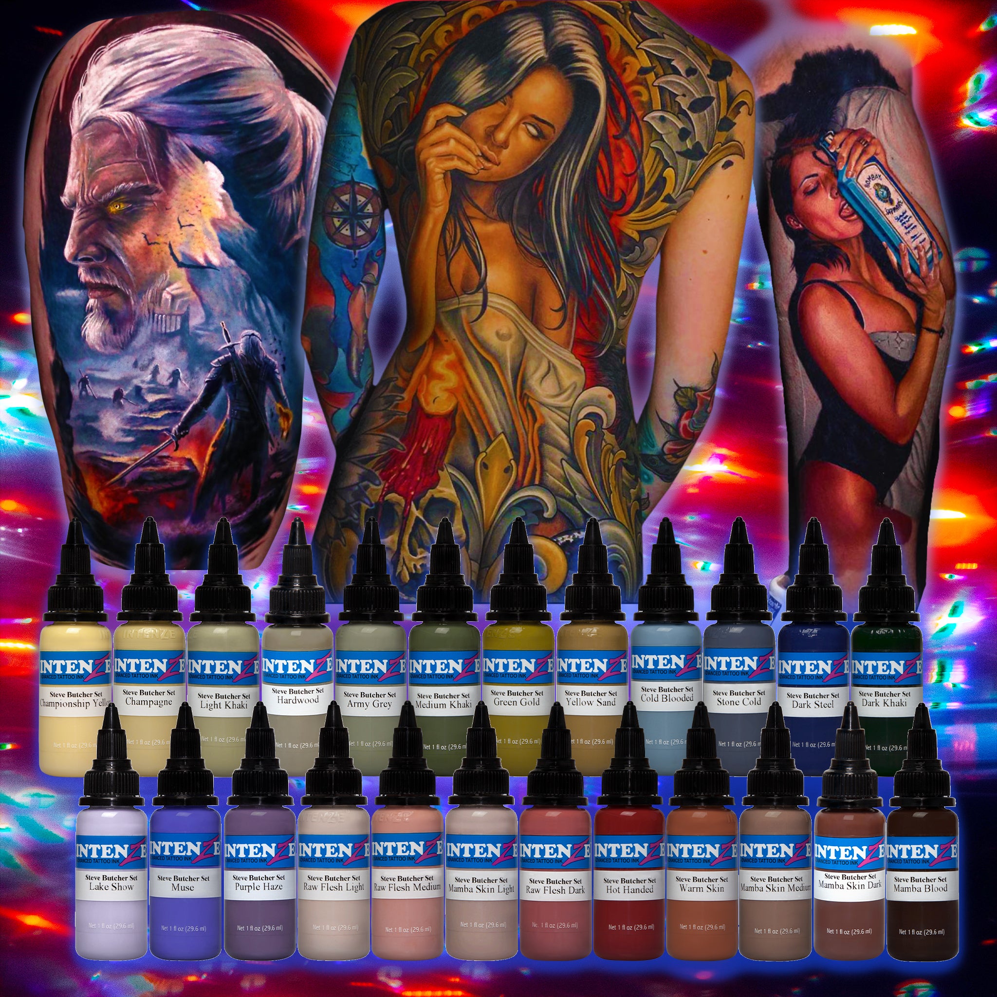 Steve Butcher 24 Color Set - Intenze Tattoo Ink